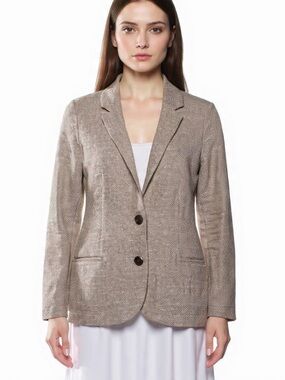 Falconeri Linen cotton Blazer waffle jacket textured weave Beige Tan Medium